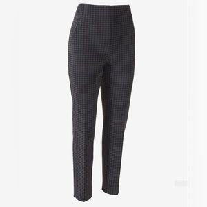 Chico’s Black Houndstooth Ponte Knit Straight Leg Pull On Pants Size 3 XL 16